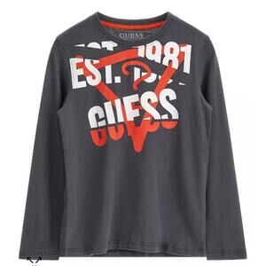 GUESS 🔥🥰 Big Boys Shirt Cotton Screen Print Logo Long Sleeve T-shirt 16 Tshirt